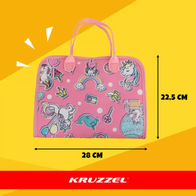 Kruzzel Montessori manipuleerboek roze – educatief sensorisch speelgoed met eenhoornmotief