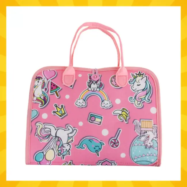 Kruzzel Montessori manipuleerboek roze – educatief sensorisch speelgoed met eenhoornmotief