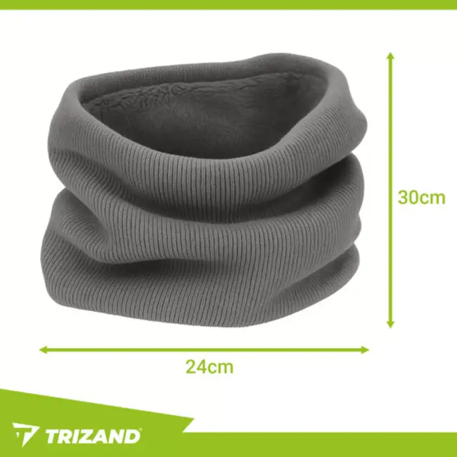 Trizand grijze nekwarmer – warme en zachte sjaalkraag voor heren, universele maat