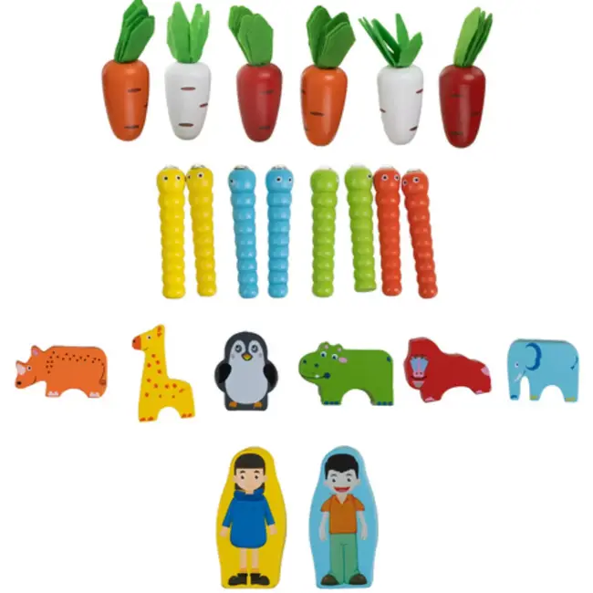 Kruzzel houten sorteervoertuig – educatief Montessori speelgoed met dierfiguren en vormen