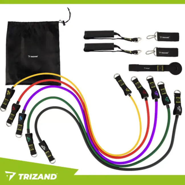 Trizand weerstandsbanden set 5 stuks – trainingsbanden met handgrepen en deurhaak