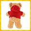 Kruzzel Zachte teddybeer 30 cm – lichtbruine pluche beer met rode trui, veilig voor kinderen