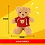 Kruzzel Zachte teddybeer 30 cm – lichtbruine pluche beer met rode trui, veilig voor kinderen