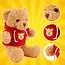 Kruzzel Zachte teddybeer 30 cm – lichtbruine pluche beer met rode trui, veilig voor kinderen