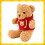 Kruzzel Zachte teddybeer 30 cm – lichtbruine pluche beer met rode trui, veilig voor kinderen