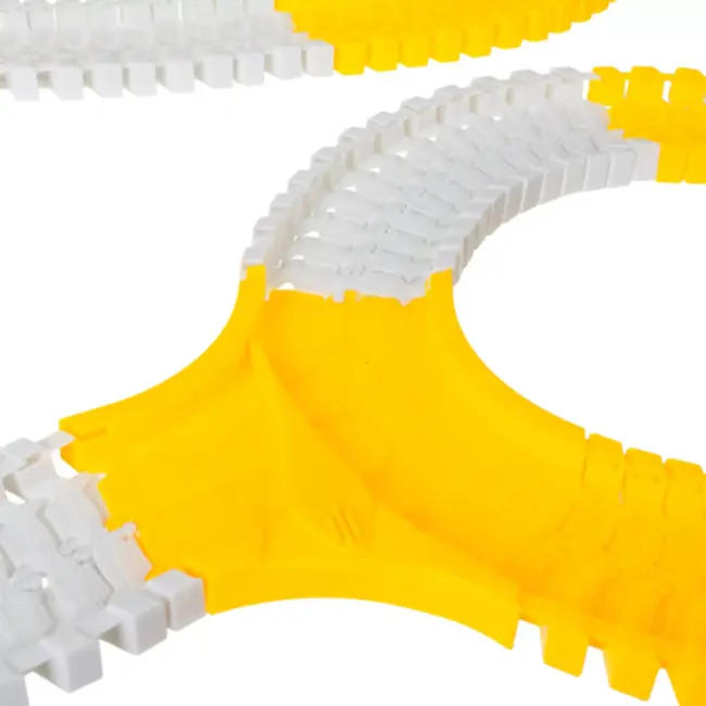 Ruhhy Racebaan bouwset – 255-delige autoweg met voertuigen, kraan en accessoires