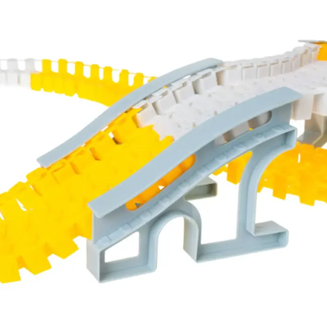 Ruhhy Racebaan bouwset – 255-delige autoweg met voertuigen, kraan en accessoires