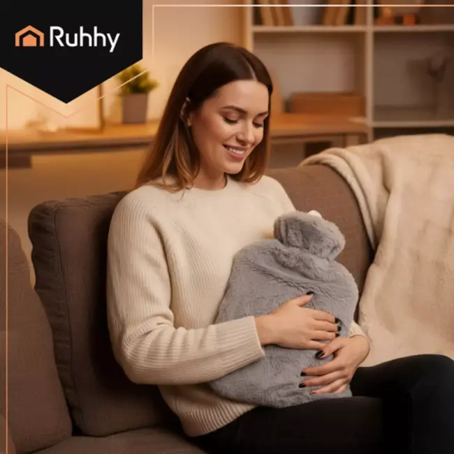 Ruhhy warmwaterkruik 3,5L – zachte pluche hoes, langdurige warmte en verlichting bij pijn