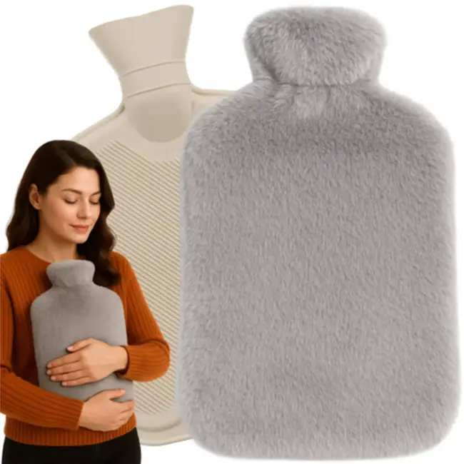Ruhhy warmwaterkruik 3,5L – zachte pluche hoes, langdurige warmte en verlichting bij pijn