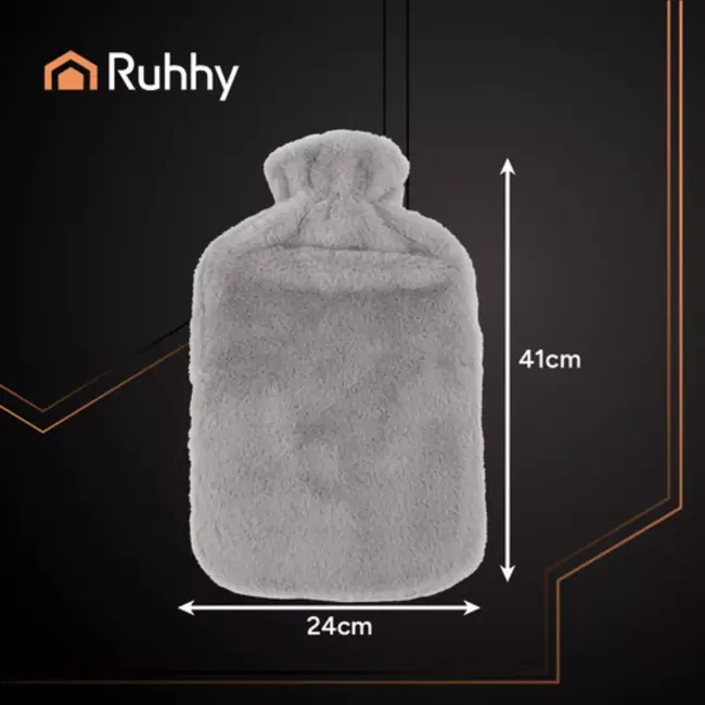 Ruhhy warmwaterkruik 3,5L – zachte pluche hoes, langdurige warmte en verlichting bij pijn