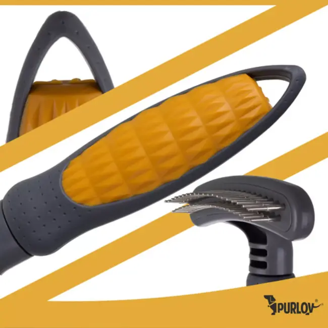 Ruhhy Huisdierkam – dubbele roterende tanden, veilige vachtverzorging voor hond en kat