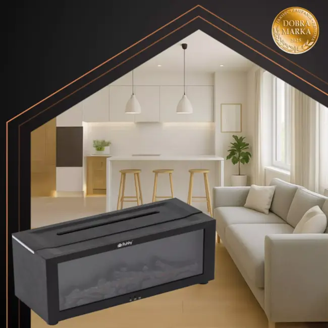 Ruhhy geurverspreider 150 ml – aromatherapie diffuser met LED haardvlam effect, timer en automatische uitschakeling