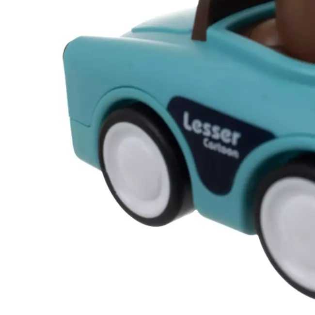 Ruhhy Speelgoedauto’s – 4 kleurrijke dierautootjes met push & go mechanisme