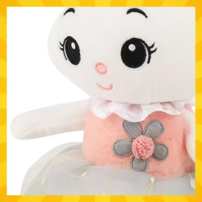 Kruzzel knuffelkonijn – pluche konijn van 45 cm, zachte kinderknuffel in wit en roze