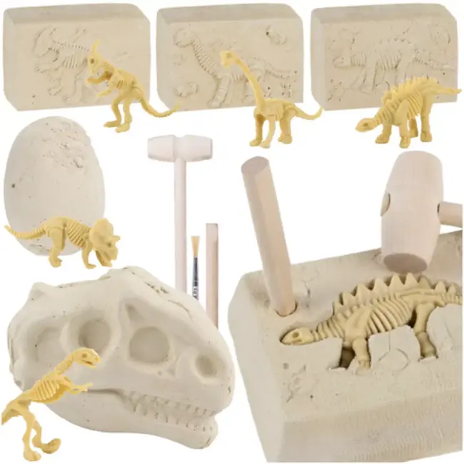 Kruzzel dinosaurus opgraafset – 5-in-1 fossielen speelgoed met gereedschap voor jonge ontdekkers