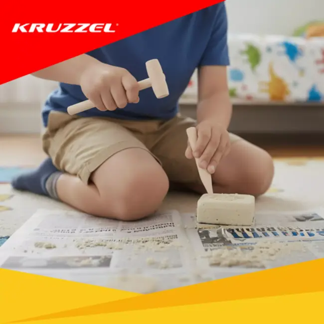 Kruzzel dinosaurus opgraafset – 5-in-1 fossielen speelgoed met gereedschap voor jonge ontdekkers