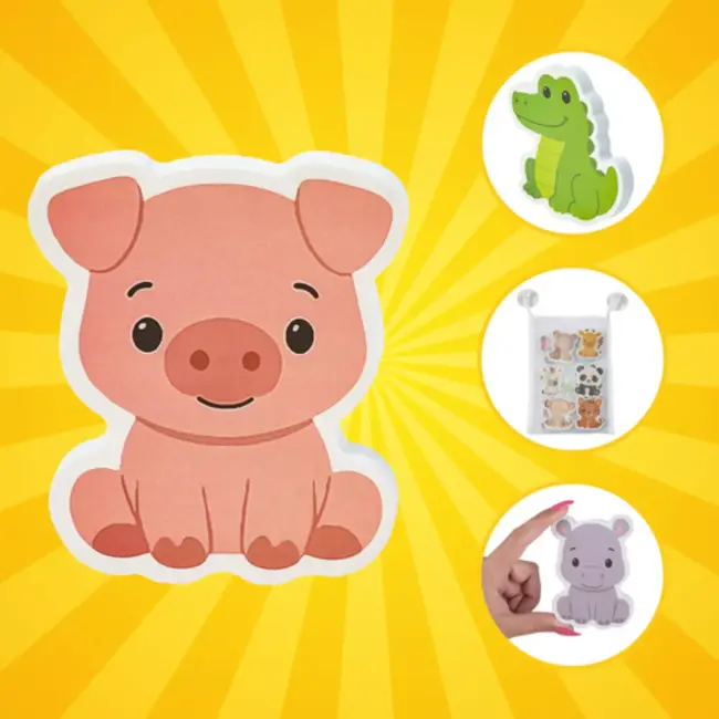 Kruzzel badspeelgoed – schuimdieren set met 12 figuren en organizer met zuignappen