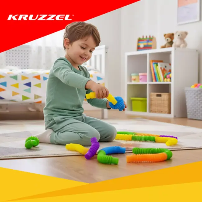 Kruzzel sensorische pop tubes – 10 buigzame, rekbare buizen voor stressvermindering en motoriek