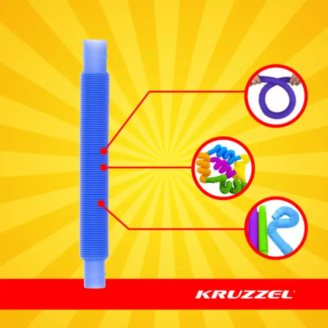 Kruzzel sensorische pop tubes – 10 buigzame, rekbare buizen voor stressvermindering en motoriek