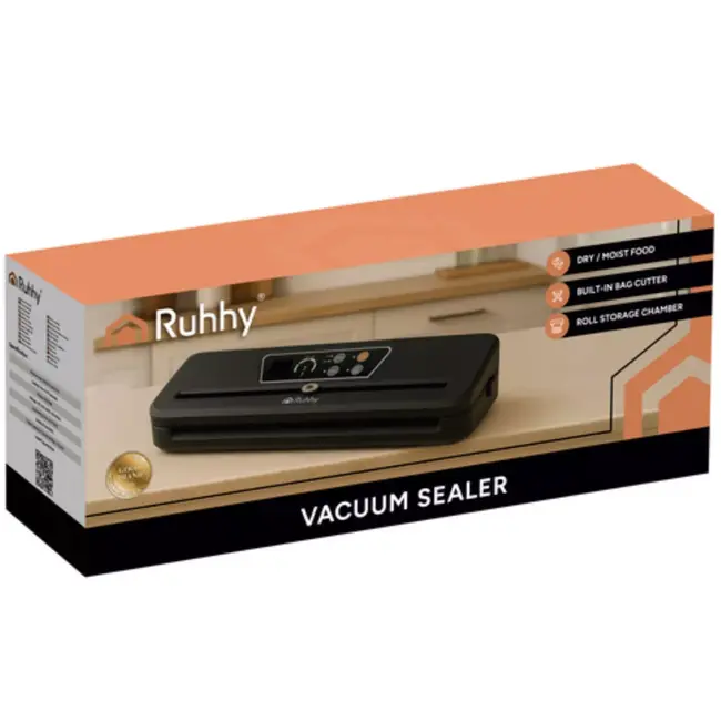 Ruhhy vacuummachine – 80 kPa sealer met snijder, 10 zakken en dry/wet-functie