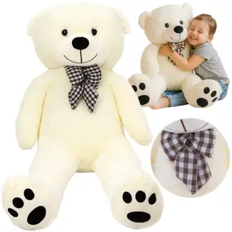 Kruzzel Pluche knuffelbeer 100 cm – superzacht speelgoed met strik – ideaal cadeau voor jong en oud