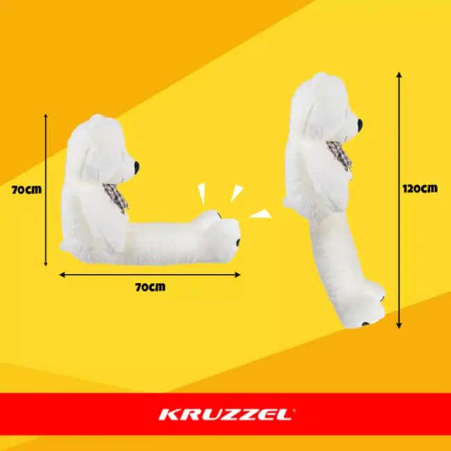Kruzzel Reusachtige pluche beer 140 cm – zachte knuffel met strik – ideaal cadeau voor jong en oud