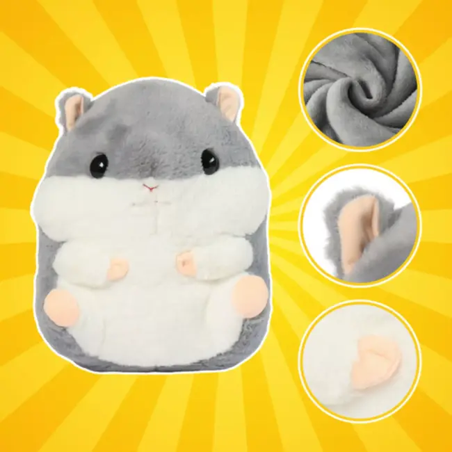 Kruzzel Pluche hamsterkussen met uitneembare fleece deken – 2-in-1 comfort voor thuis of onderweg