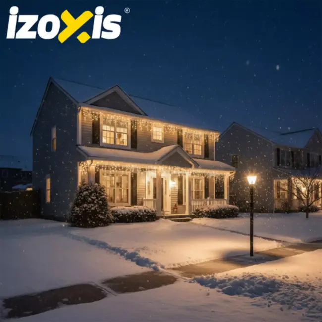 Izoxis buitenverlichting 15 m – 300 LED warm wit – weerbestendig lichtsnoer met 8 standen0732
