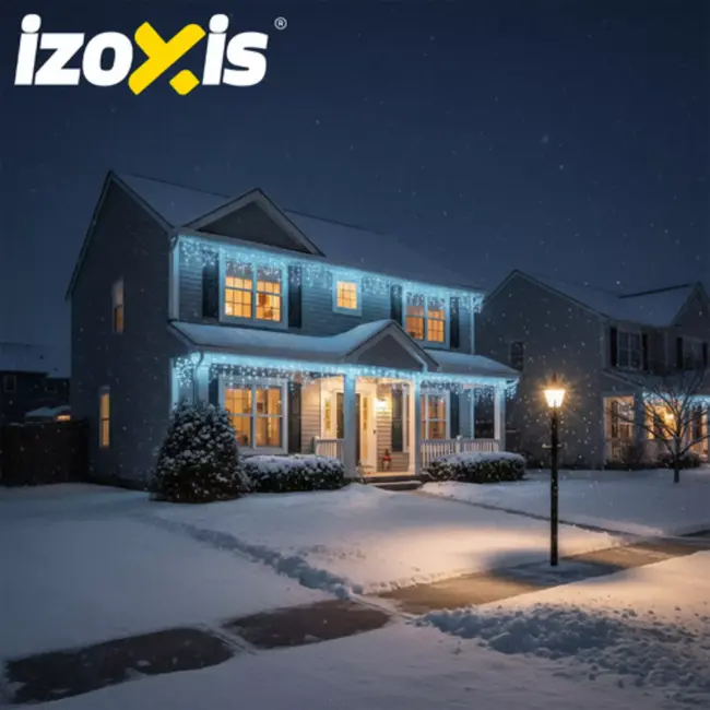 Izoxis Buitenverlichting 15 m – 300 LED koud wit – weerbestendig lichtsnoer met 8 standen