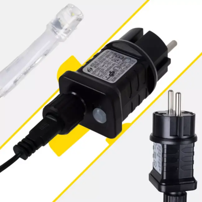 Izoxis Buitenverlichting 15 m – 300 LED koud wit – weerbestendig lichtsnoer met 8 standen