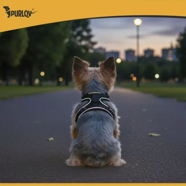 Purlov Drukvrij honden- en kattenharnas S – verstelbaar, ademend en reflecterend tuig inclusief 150 cm looplijn