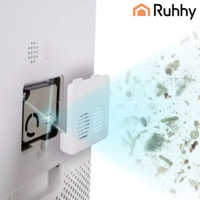 Ruhhy slimme luchtreiniger met HEPA H12 en actief koolfilter – ionisatie, WiFi-bediening en fluisterstil tot 80 m²