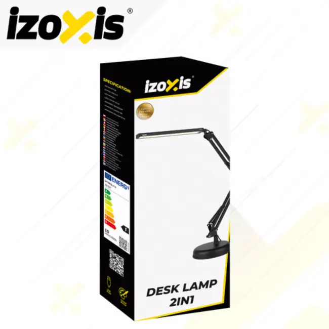 Izoxis 2-in-1 bureaulamp – verstelbare metalen arm, dimbaar LED-licht en tafelklem voor werk of studie