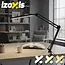 Izoxis 2-in-1 bureaulamp – verstelbare metalen arm, dimbaar LED-licht en tafelklem voor werk of studie