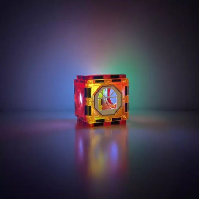 Ruhhy Educatieve magnetische bouwset 110-delig – knikkerbaan met LED-licht, STEM speelgoed voor creatieve kinderen