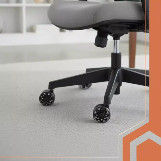 Ruhhy stille bureaustoelwielen 5 stuks – 2,5" PU wielen met stalen lagers voor krasvrije vloeren