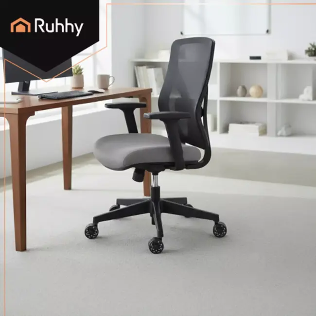 Ruhhy stille bureaustoelwielen 5 stuks – 2,5" PU wielen met stalen lagers voor krasvrije vloeren