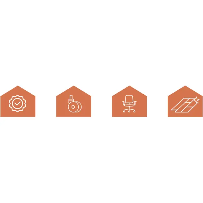 Ruhhy stille bureaustoelwielen 5 stuks – 2,5" PU wielen met stalen lagers voor krasvrije vloeren