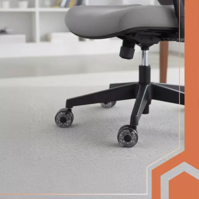 Ruhhy grijze bureaustoelwielen 5 stuks – stille, krasvrije PU wielen met stalen lagers voor parket en tegels