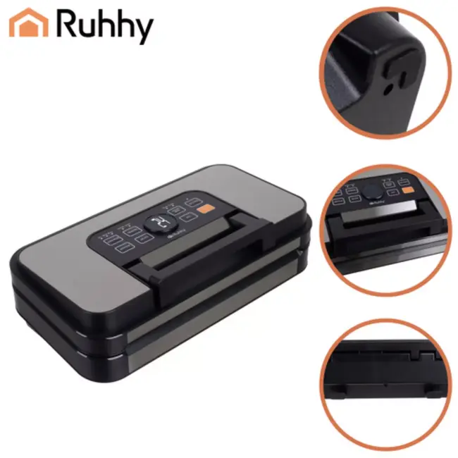 Ruhhy vacumeermachine 125W – dubbele pomp, snijder, folierolhouder en 95 kPa zuigkracht voor voedselverpakking