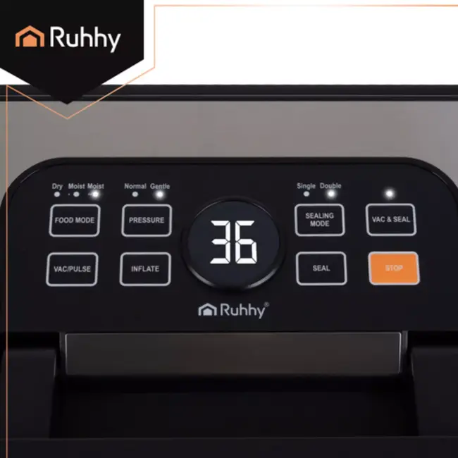 Ruhhy vacumeermachine 125W – dubbele pomp, snijder, folierolhouder en 95 kPa zuigkracht voor voedselverpakking