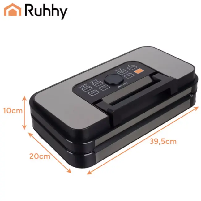 Ruhhy vacumeermachine 125W – dubbele pomp, snijder, folierolhouder en 95 kPa zuigkracht voor voedselverpakking