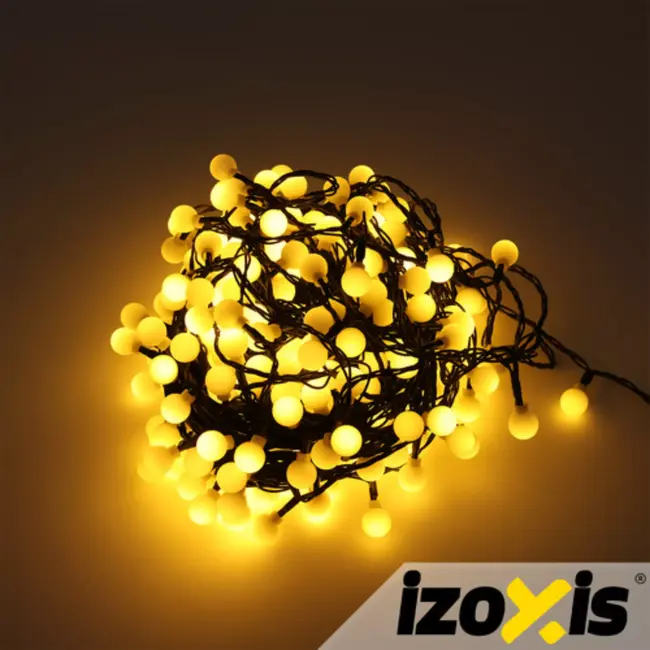 Izoxis kerstverlichting 300 LED – 30 m warm wit, IP44 buitenverlichting met 8 modi en flitseffect voor kerstdecoratie