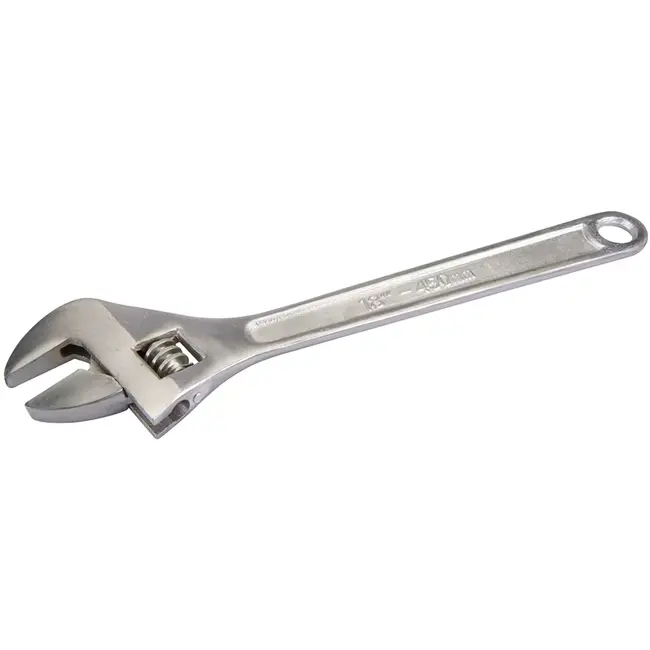 Silverline verstelbare moersleutel - gesmeed staal, chroomgeplateerd - 45 cm, bek 50 mm - chroom - aandraaien van moeren en bouten