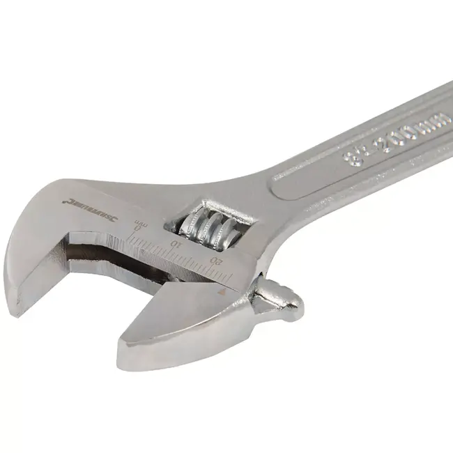 Silverline Moersleutelset verstelbaar - verchroomd staal - 150/200/250 mm - zilver - 3 stuks - aandraaien van bouten en moeren