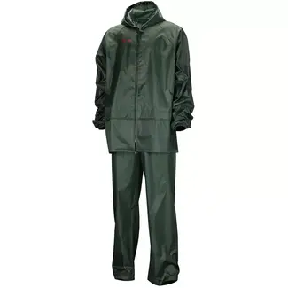 Scruffs werkregenpak jas en broek - textiel - waterdicht - maat L - groen - 2-delig - voor buitenwerk en bouw