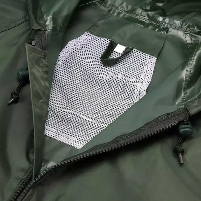 Scruffs werkregenpak jas en broek - textiel - waterdicht - maat L - groen - 2-delig - voor buitenwerk en bouw