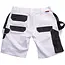 Scruffs korte werkbroek - gerecycled polyester/katoen met elastaan - holsterzakken en hamerlus - maat 46 - wit - bouw