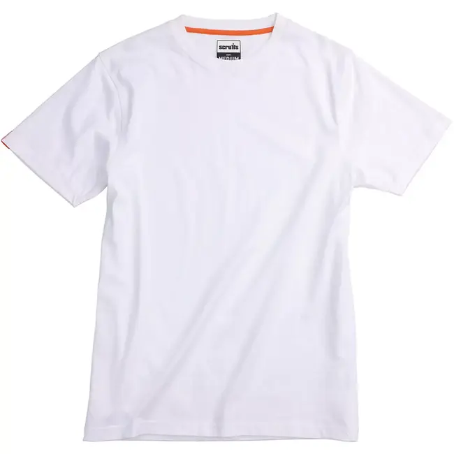 Scruffs Werk t-shirt - duurzame katoenmix - ademend comfort - maat XXL - wit - voor bouw, werkplaats en klus