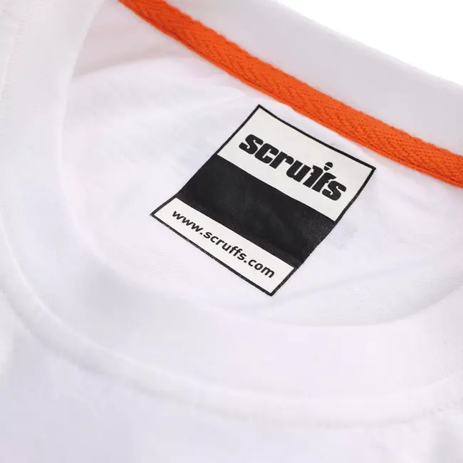 Scruffs Werkshirt van duurzaam textiel - maat L - wit - ademend en comfortabel - voor bouw, logistiek en kluswerk